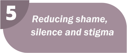 Reduce silence, shame and stigma